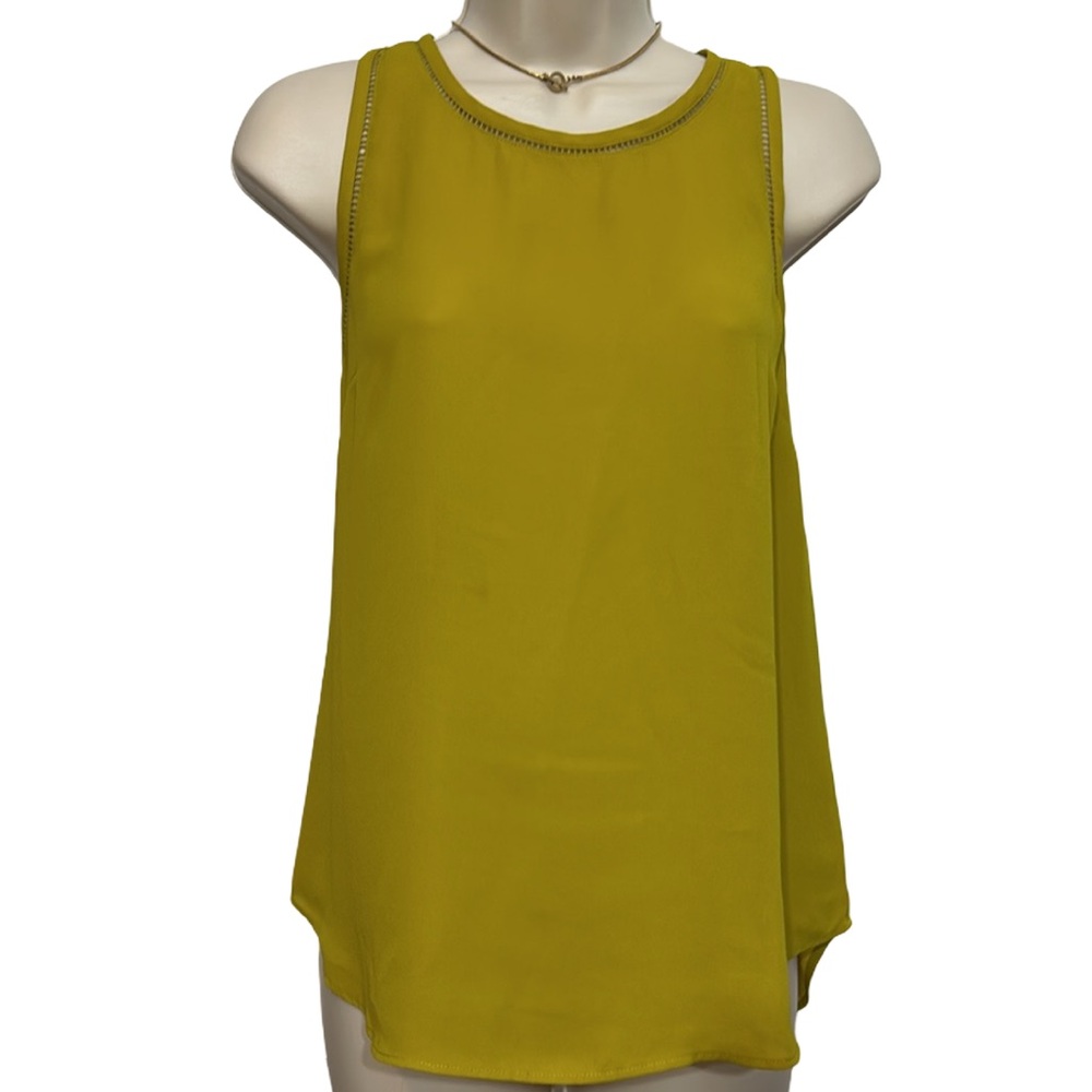 J. Crew Sleeveless Blouse in Mustard Green